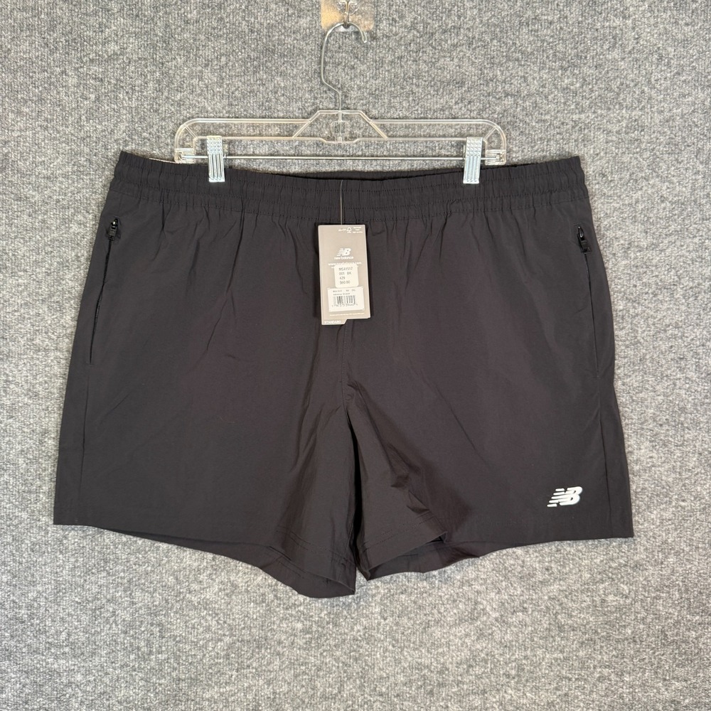 New Balance Shorts Mens XXL Black 5" Inseam Standard Fit Athletic‎ Stretch NEW